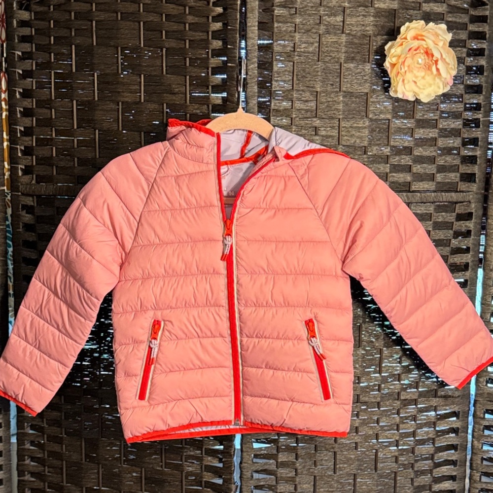 Mini Boden Pink Puffer Packaway Padded Jacket Size 6-7 Years